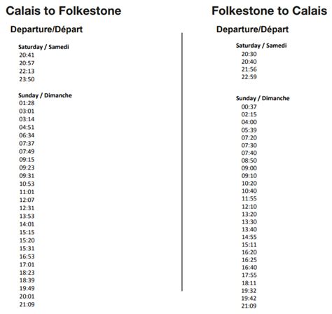 eurotunnel timetable today.